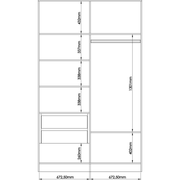 Encontraproduto.com.br - Guarda Roupa Modulado Requinte com 2 Portas de Correr - Branco Line/Duna Line