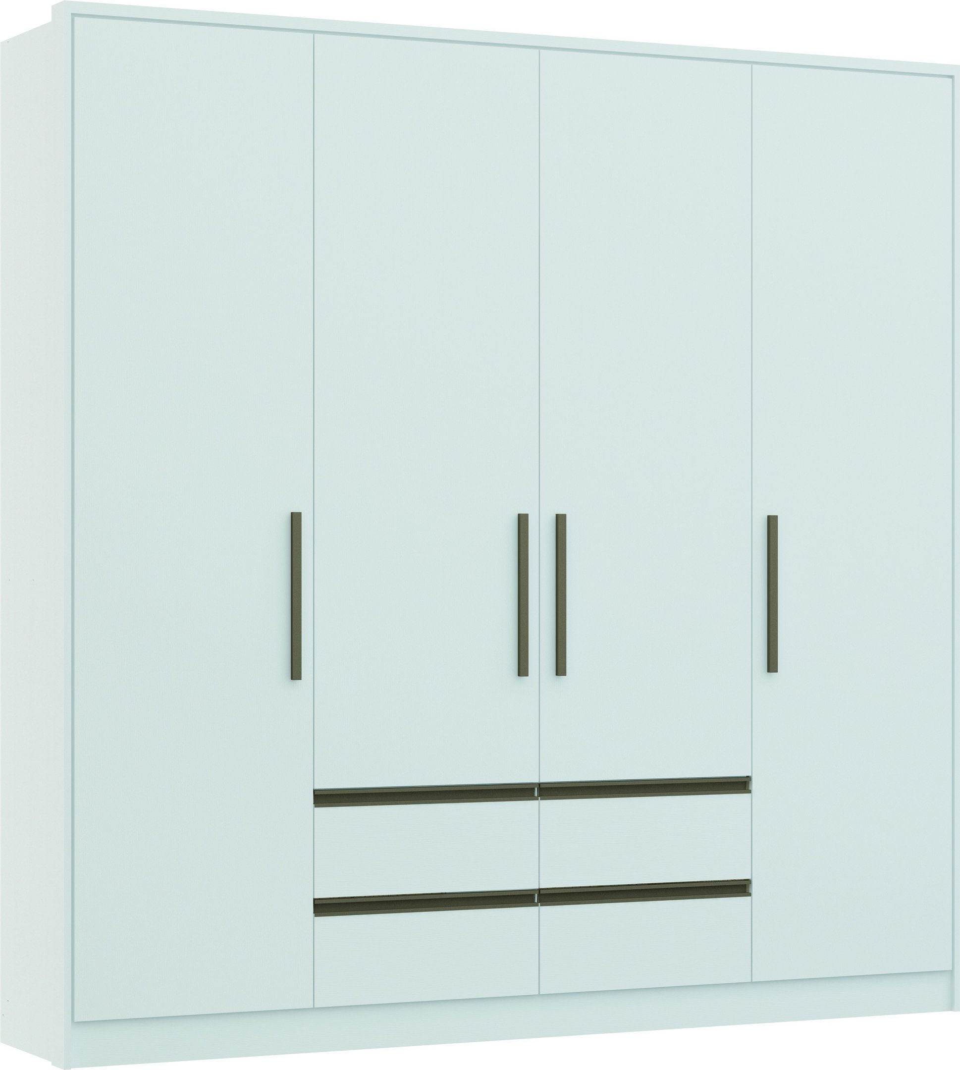 Guarda-Roupa / Roupeiro 4 Portas 4 Gavetas Luxus Castro Branco 220cm