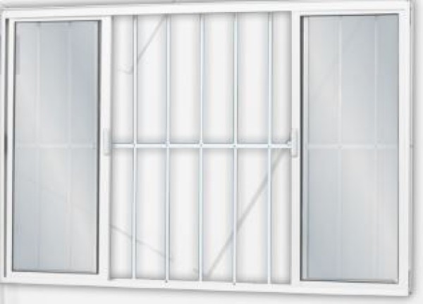 Janela de Correr Alumínio Sólida 4F Grade 100X120CM Branco MGM
