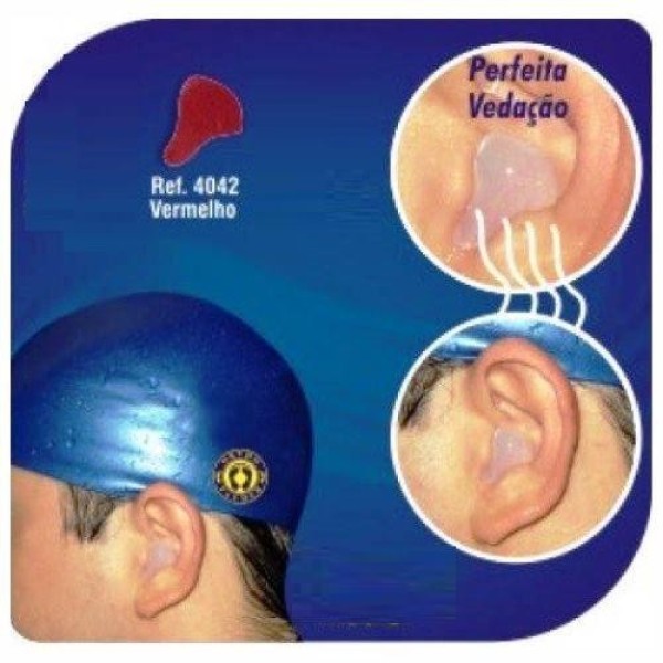 Encontraproduto.com.br - Protetor Para Ouvidos De Silicone Vermelho Ortho Pauher com 4 Unidades