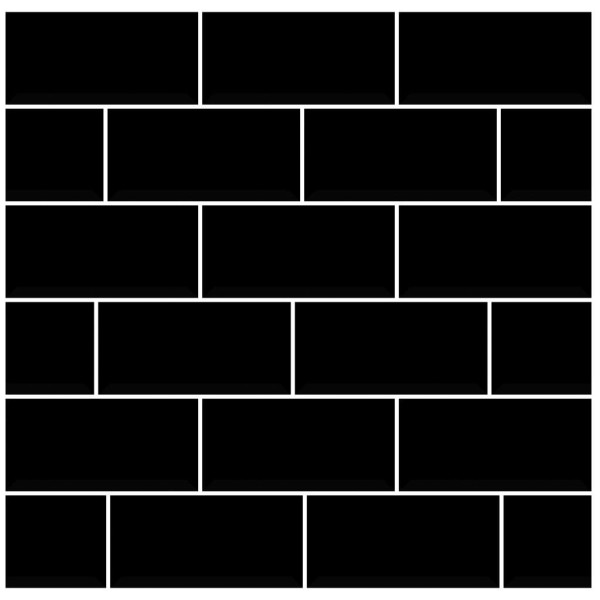 Encontraproduto.com.br - Revestimento Brilhante Metro Preto Tipo A 25X12,5CM - 180820 - Pierini