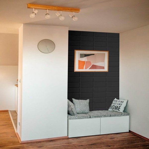 Encontraproduto.com.br - Revestimento Brilhante Metro Preto Tipo A 25X12,5CM - 180820 - Pierini