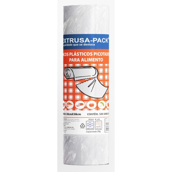 Encontraproduto.com.br - Saco Plástico Picotado Extrusa 30x38cm Com 500 Unidades