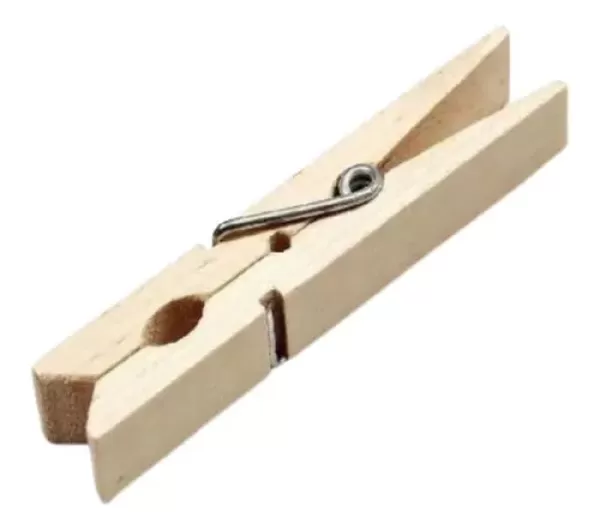 Prendedor Roupa Madeira Natural Resistente Lavanderia 12 Un