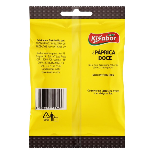 Encontraproduto.com.br - Páprica Doce Kisabor Pacote com 30g