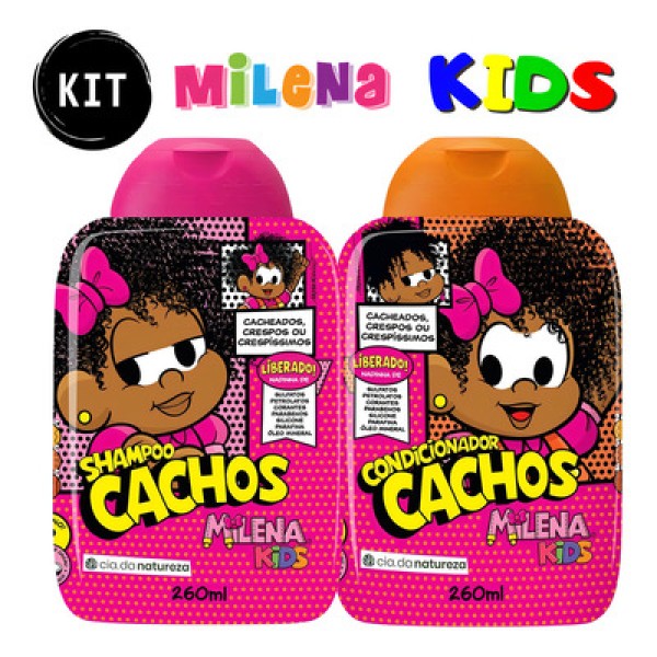 Shampoo+condicionador Milena Kids 260+260ml Cachos