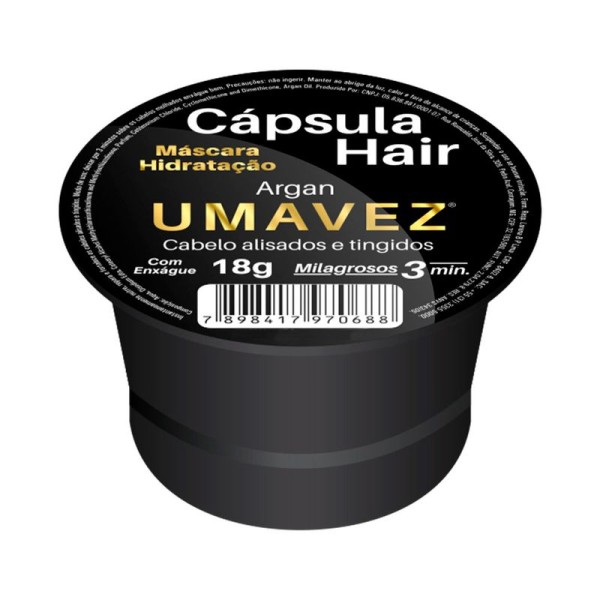 Encontraproduto.com.br - Máscara Capilar Cápsula Hair Milagrosos 3 Minutos Uma Vez 18g Argan