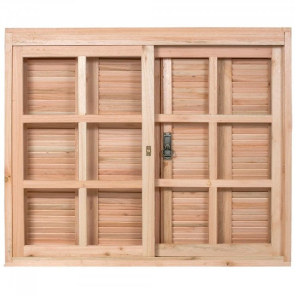 Encontraproduto.com.br - Janela 4 Folhas com Caixilhos de Correr para Vidros Quadriculados e Venezianas de Abrir