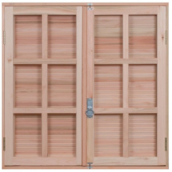 Encontraproduto.com.br - Janela com Caixilhos de Abrir para Vidros Quadriculados e Venezianas de Abrir Natural