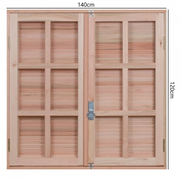 Encontraproduto.com.br - Janela com Caixilhos de Abrir para Vidros Quadriculados e Venezianas de Abrir Natural