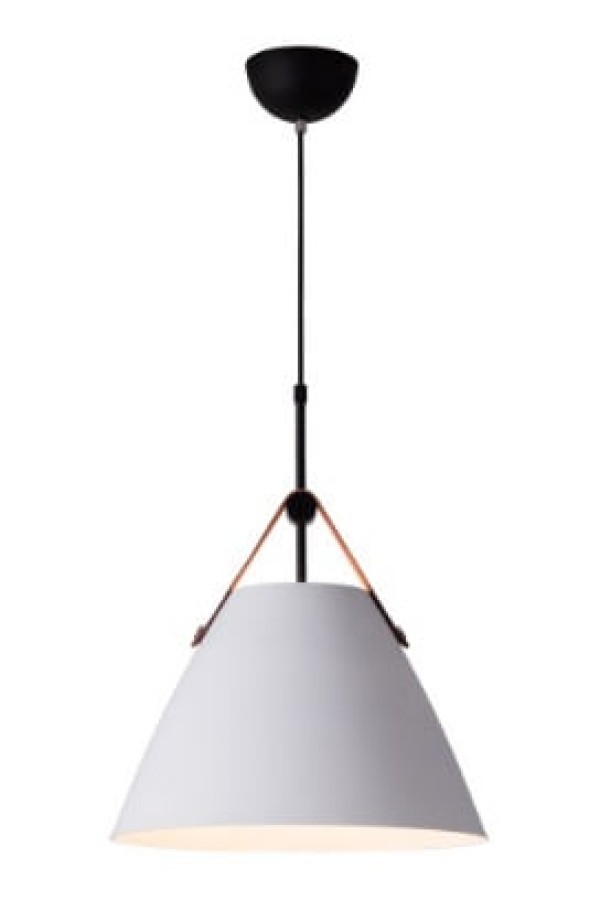 Encontraproduto.com.br - Pendente Rpx Couro Branco E27 1 Lâmpada Startec