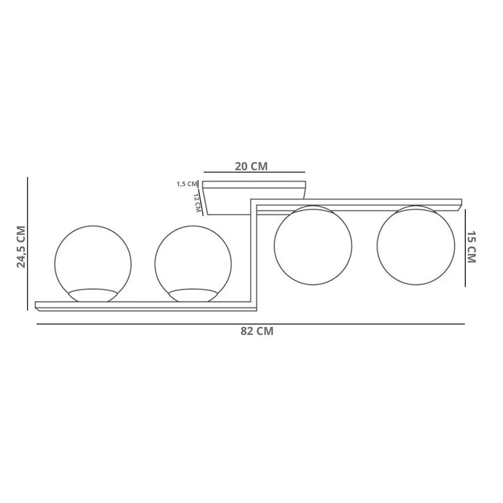Encontraproduto.com.br - Plafon Startec Havana 4 E27 Bivolt