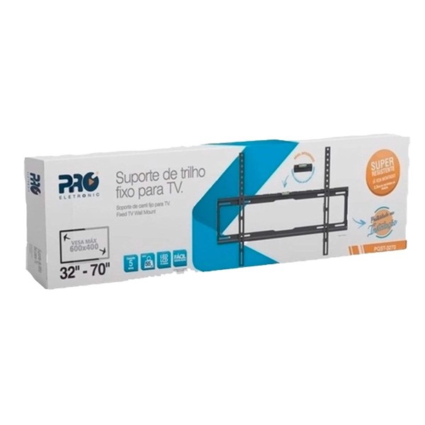 Encontraproduto.com.br - Suporte de Trilho Fixo Proeletronic, Para TVS LCD e LED 32 a 70 Pol. Até 55kg - PQST-3270