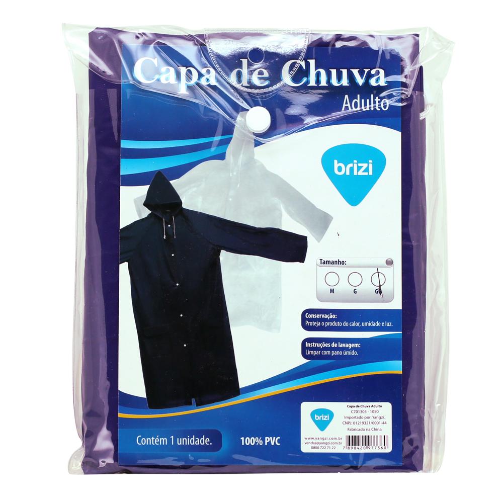 Encontraproduto.com.br - Capa de Chuva Brizi Adulto Cores Sortidas com 1 unidade