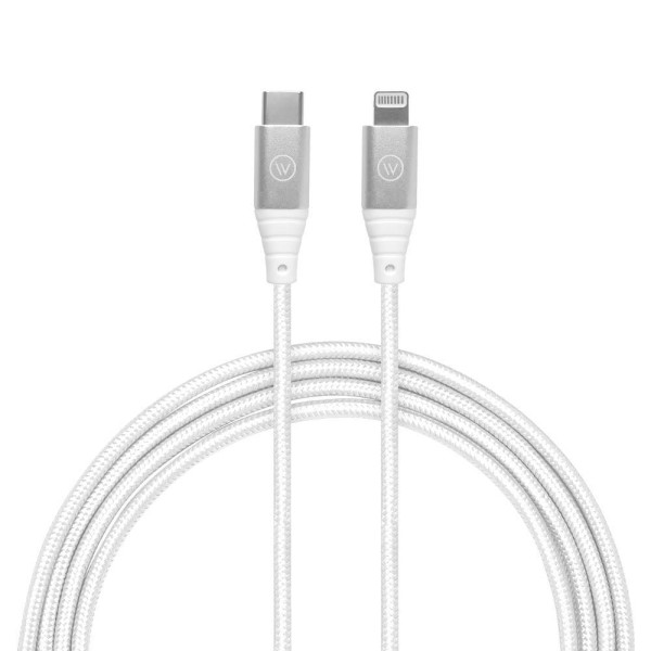 Encontraproduto.com.br - Cabo Mfi Para Usb-c Hard Cable Em Poliéster 2m Branco