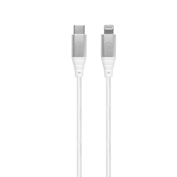 Encontraproduto.com.br - Cabo Mfi Para Usb-c Hard Cable Em Poliéster 2m Branco