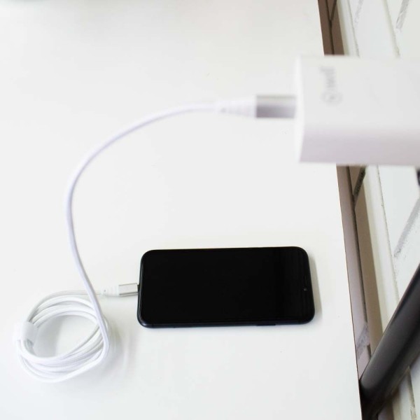 Encontraproduto.com.br - Cabo Mfi Para Usb-c Hard Cable Em Poliéster 2m Branco