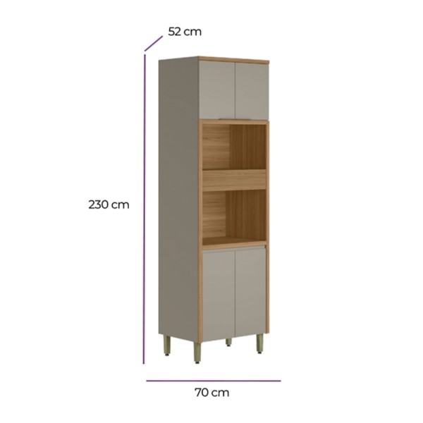 Encontraproduto.com.br - Paneleiro Torre Quente 5 Portas em MDF Allure Linea Brasil