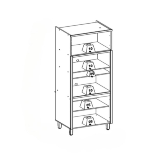 Encontraproduto.com.br - Paneleiro Torre Quente 5 Portas em MDF Allure Linea Brasil
