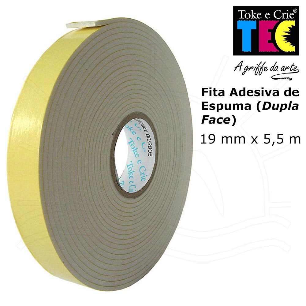 Encontraproduto.com.br - Fita Adesiva de Espuma Dupla Face (Banana) 19 mm x 5,5 m Ref.1864-FAD003 Toke e Crie