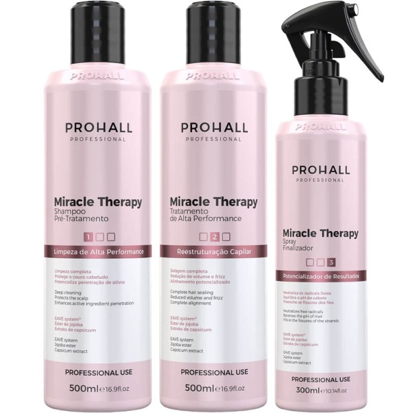 Prohall Miracle Therapy - Kit Terapia Orgânica de Alta Performance (3 Produtos)
