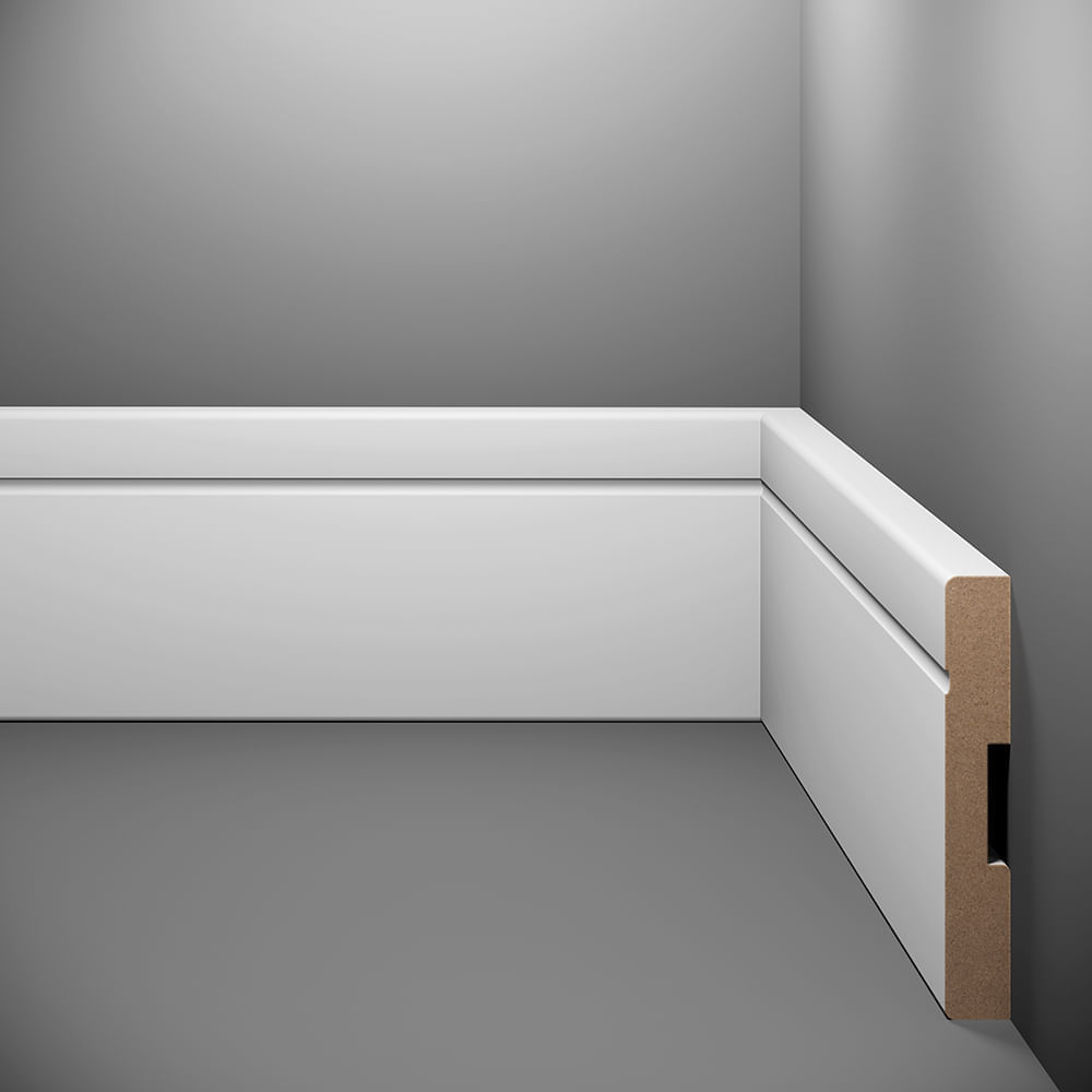 Encontraproduto.com.br - Rodapé Estilo Branco Max C/ Friso Eucatex 240 x 10 cm