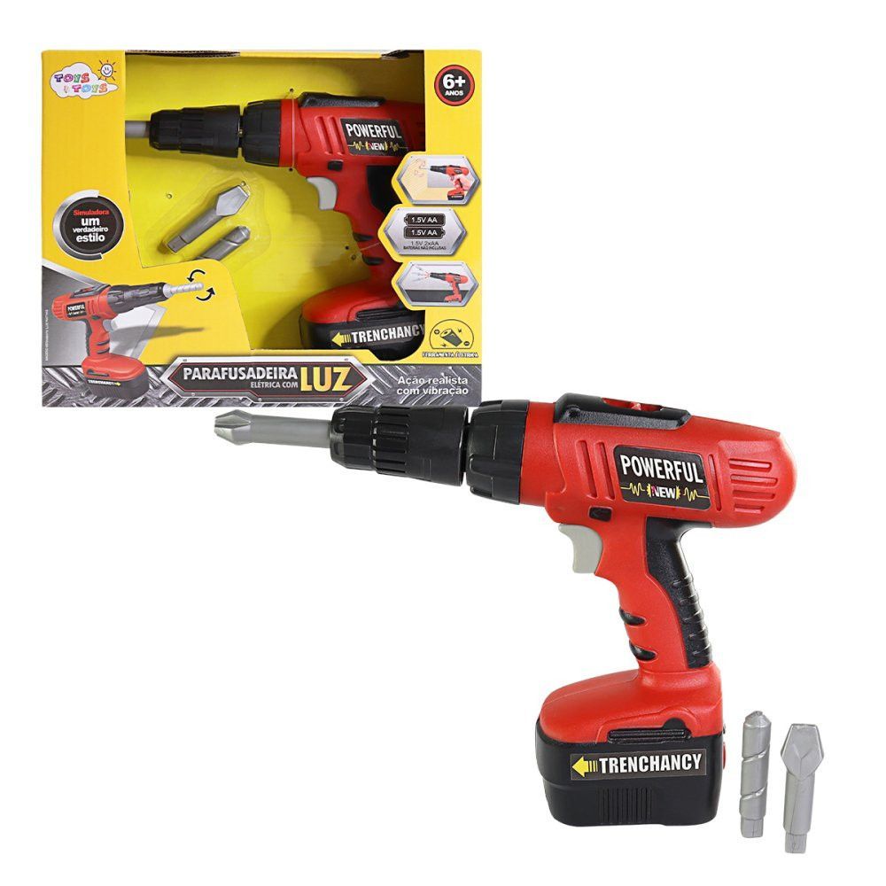 Encontraproduto.com.br - Parafusadeira De Brinquedo Com Luz Faz De Conta Construtor