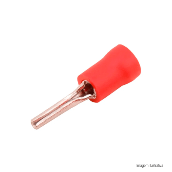 Encontraproduto.com.br - Terminal Pino Isolado 10Mm Vermelho Tpp-10-15 Intelli