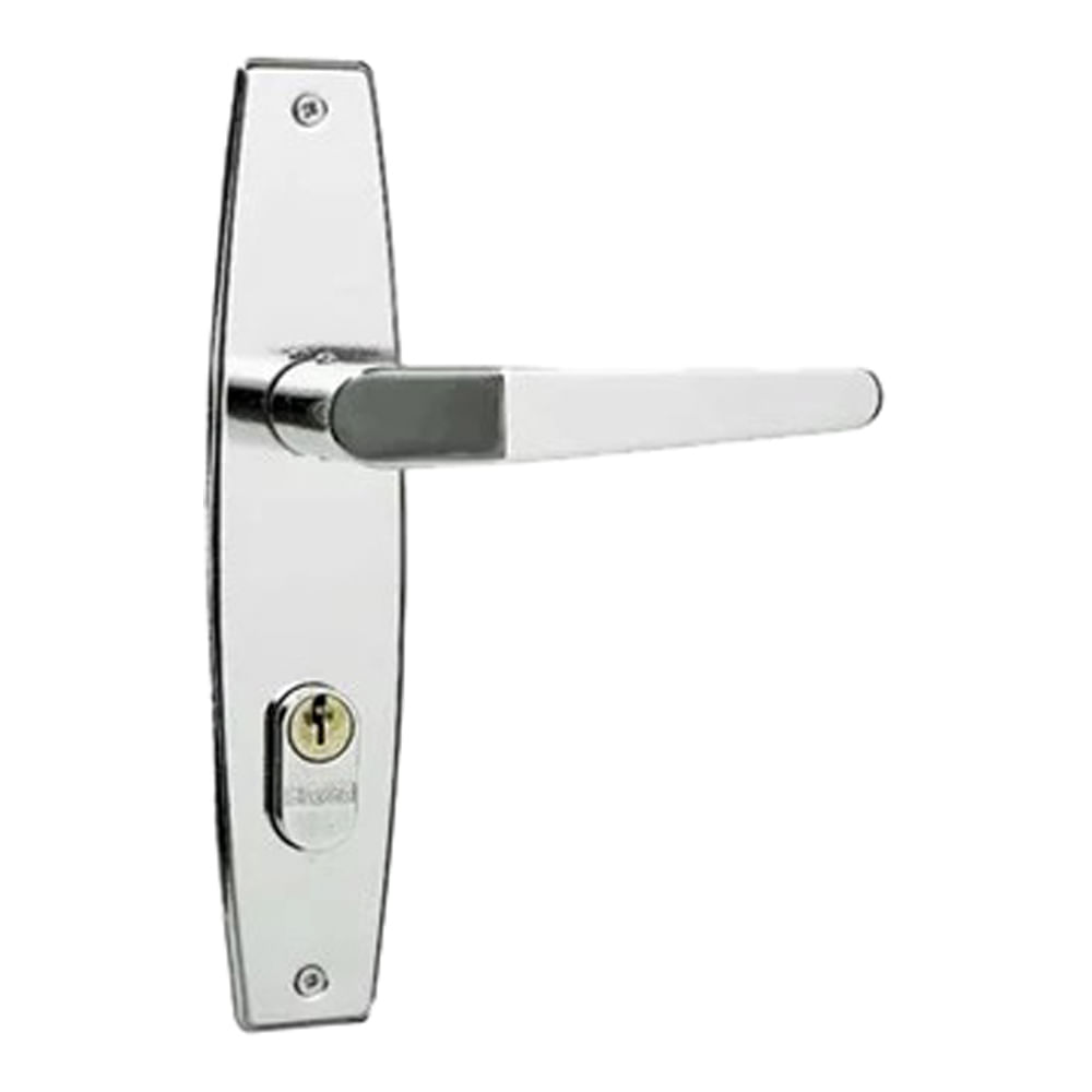 Encontraproduto.com.br - Fechadura Externa com Espelho Alavanca F10 Cromado - 1001/05 - Silvana