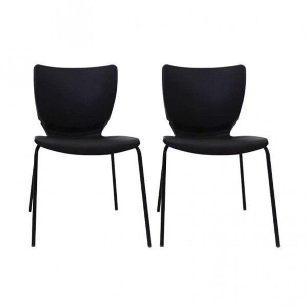 Conjunto 2 Cadeiras Empilháveis Mono Prima Design Preto