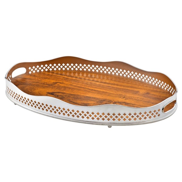 Encontraproduto.com.br - Bandeja Madeleine Classique Oval Níquel St. James