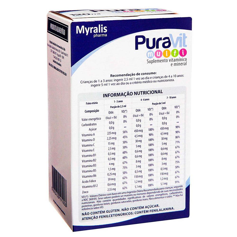 Encontraproduto.com.br - Puravit Multi Myralis solução Oral em gotas 120ml