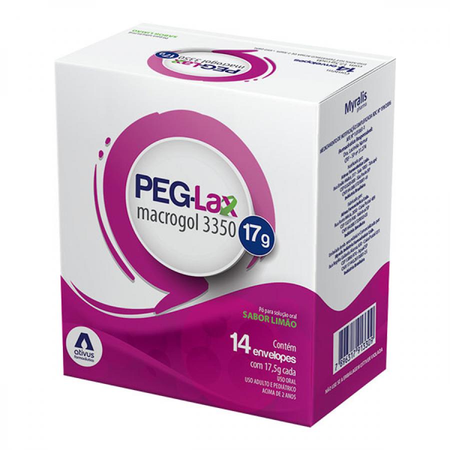 Encontraproduto.com.br - Peg-Lax 17g Pó Para Solução Oral Sabor Limão 14 Envelopes