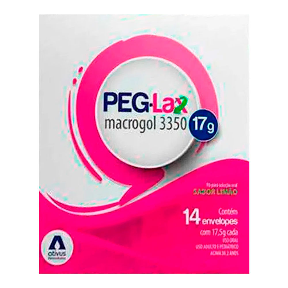 Encontraproduto.com.br - Peg-Lax 17g Pó Para Solução Oral Sabor Limão 14 Envelopes