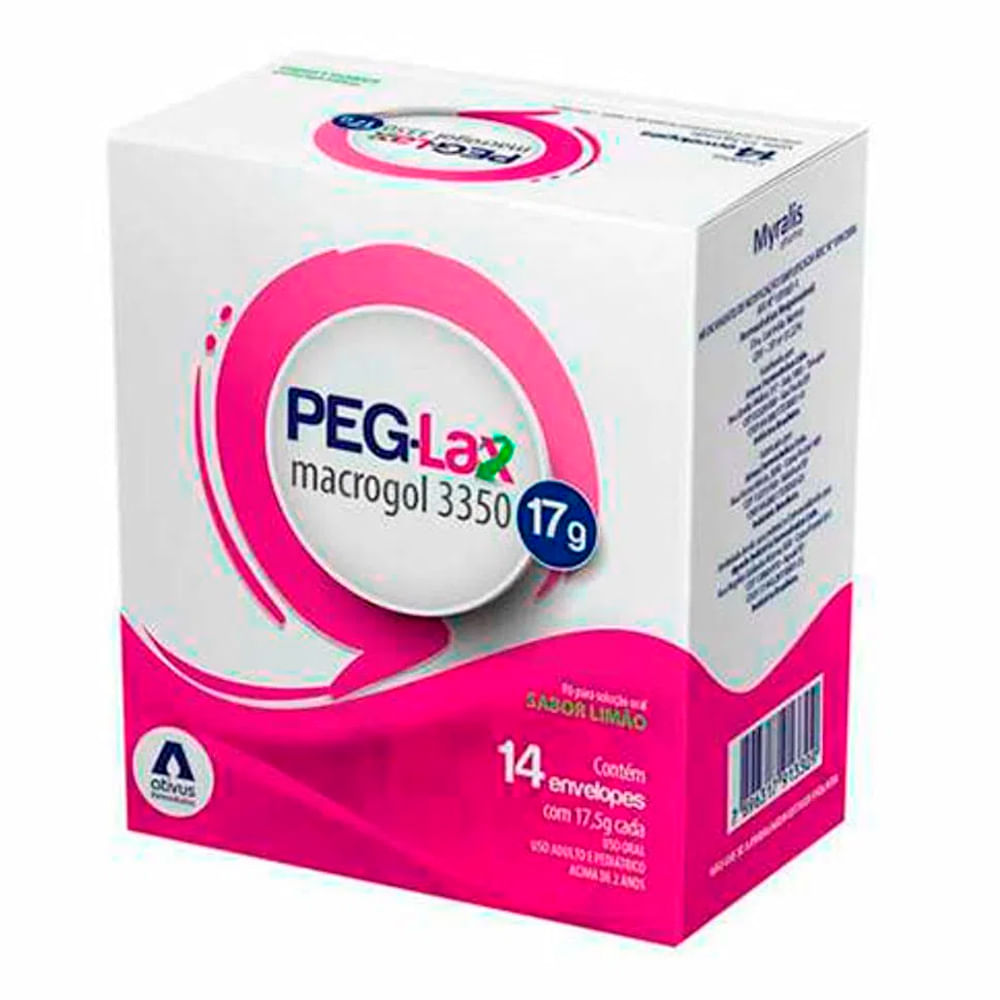 Encontraproduto.com.br - Peg-Lax 17g Pó Para Solução Oral Sabor Limão 14 Envelopes