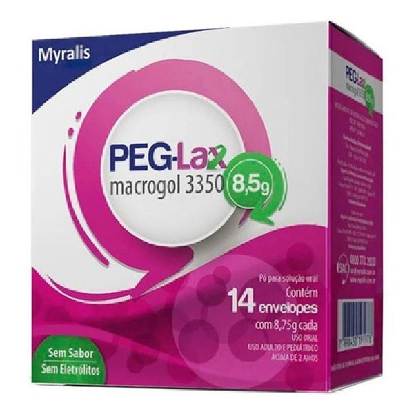 Encontraproduto.com.br - Peg-Lax 8,5g Pó para Solução Sem Sabor 14 envelopes