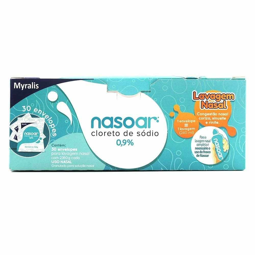 Encontraproduto.com.br - Refil Nasoar 0,9% Granulado Para Solução Nasal 30 Envelopes