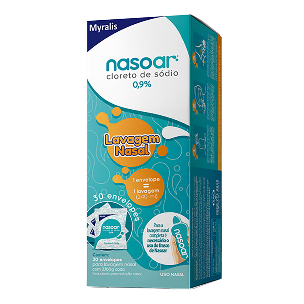Encontraproduto.com.br - Refil Nasoar 0,9% Granulado Para Solução Nasal 30 Envelopes