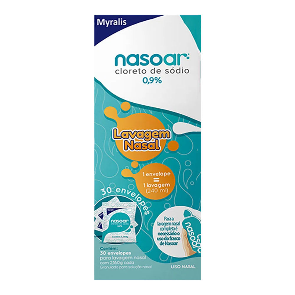 Encontraproduto.com.br - Refil Nasoar 0,9% Granulado Para Solução Nasal 30 Envelopes