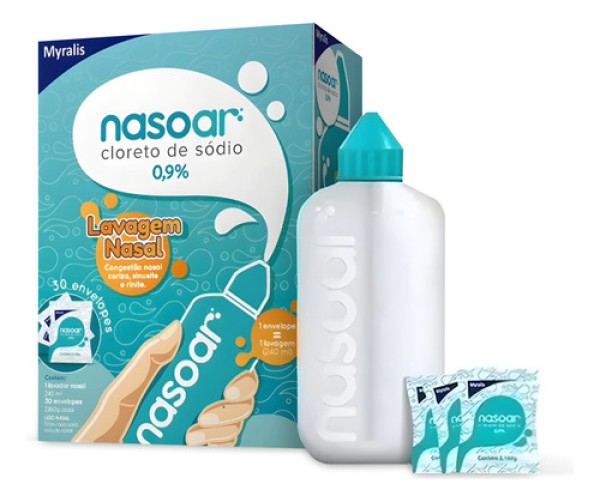 Encontraproduto.com.br - Nasoar Solução Para Lavagem Nasal c/30 Envelopes +Frasco