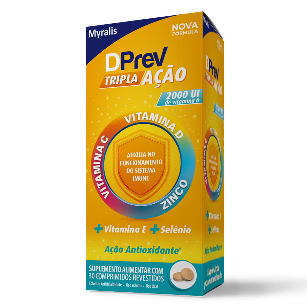 Encontraproduto.com.br - Dprev Myralis Tripla Ação com 30 comprimidos revestidos