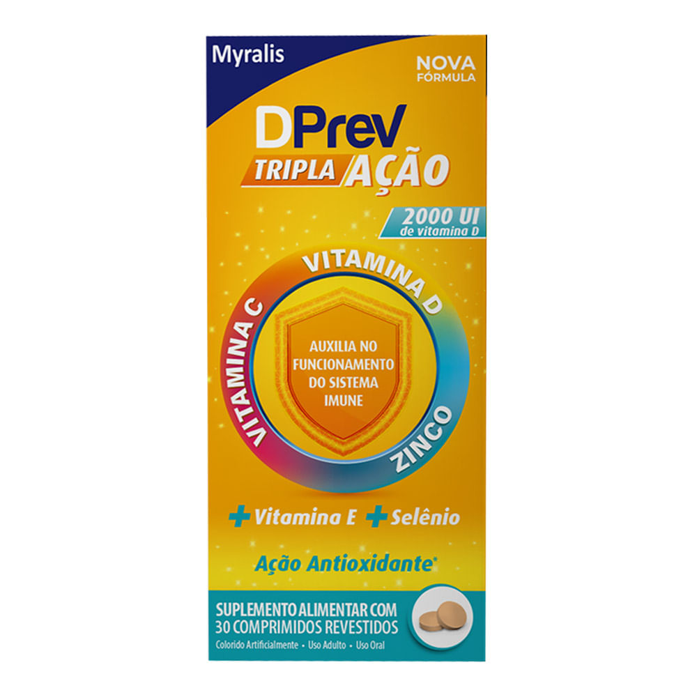 Encontraproduto.com.br - Dprev Myralis Tripla Ação com 30 comprimidos revestidos