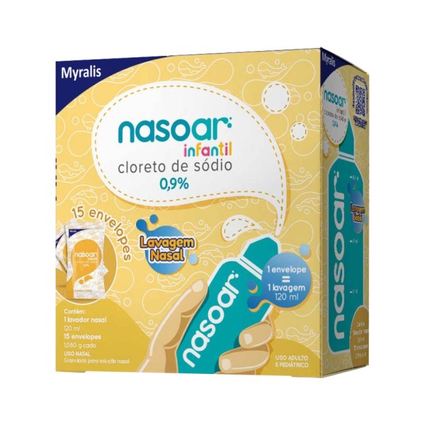 Encontraproduto.com.br - Nasoar Infantil Com 15 Envelopes 0,9% + Aplicador