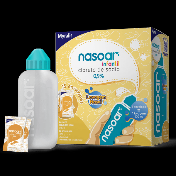 Encontraproduto.com.br - Nasoar Infantil Com 15 Envelopes 0,9% + Aplicador