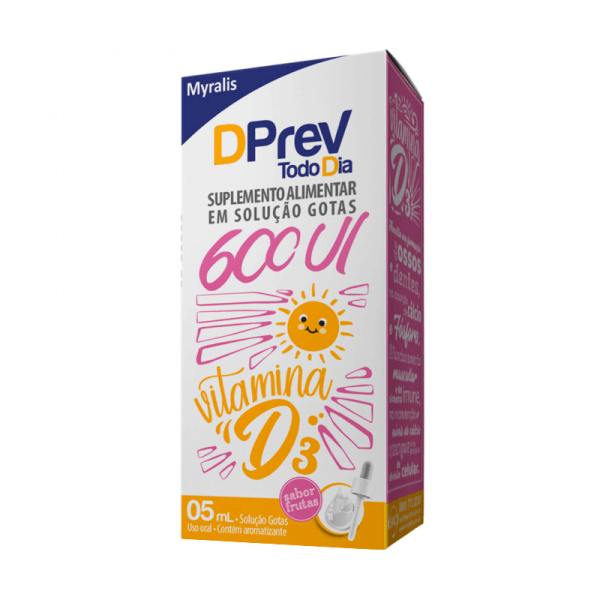 Encontraproduto.com.br - Suplemento Alimentar DPrev Todo Dia 600ui Solução Gotas Sabor Frutas 5ml
