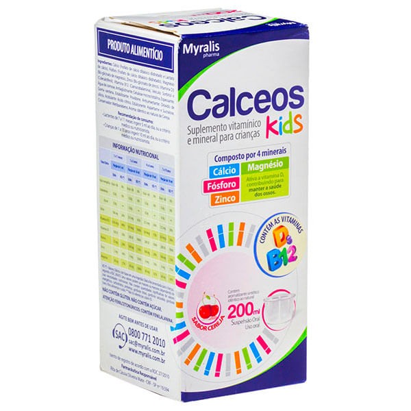 Encontraproduto.com.br - Suplemento Vitamínico Infantil Calceos Kids Sabor Cereja com 200ml