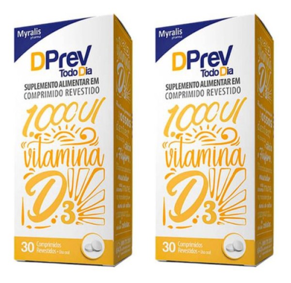 Encontraproduto.com.br - Vitamina D Dprev Todo dia 1000 Ui 30 Comprimidos