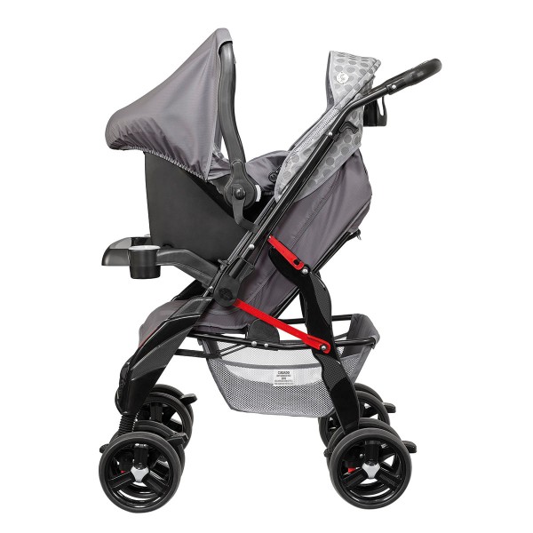 Encontraproduto.com.br - Carrinho de Bebê Passeio Tutti Baby 4 Rodas 4 Posições Suporta até 15Kg Upper Cinza