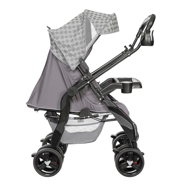 Encontraproduto.com.br - Carrinho de Bebê Passeio Tutti Baby 4 Rodas 4 Posições Suporta até 15Kg Upper Cinza