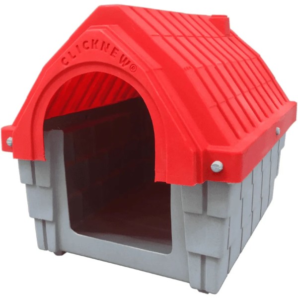 Encontraproduto.com.br - Casa Clicknew Chaminé Cinza com Vermelho